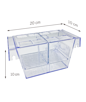 Acrylic Fish Isolation Box with Suction Cups, Aquarium Acclimation Hatchery Incubator for Baby Fishes Shrimp Clownfish and Guppy