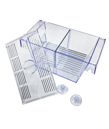 Acrylic Fish Isolation Box with Suction Cups, Aquarium Acclimation Hatchery Incubator for Baby Fishes Shrimp Clownfish and Guppy