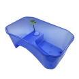 Plastic Breeding Tray Terrapin/Turtle Tank with Platform and Ramp, Blue