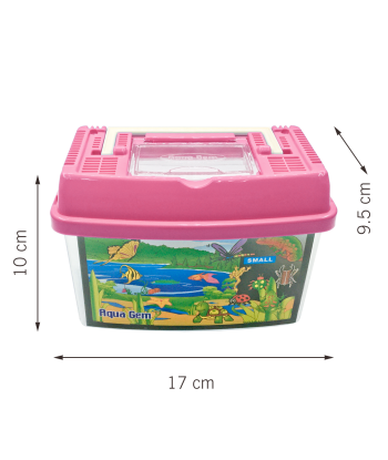 Plastic Fish Box Breeding Case with Handle Desktop Fish Bowl Portable Aquarium for Fish, Shrimp, Turtle, Small Animal